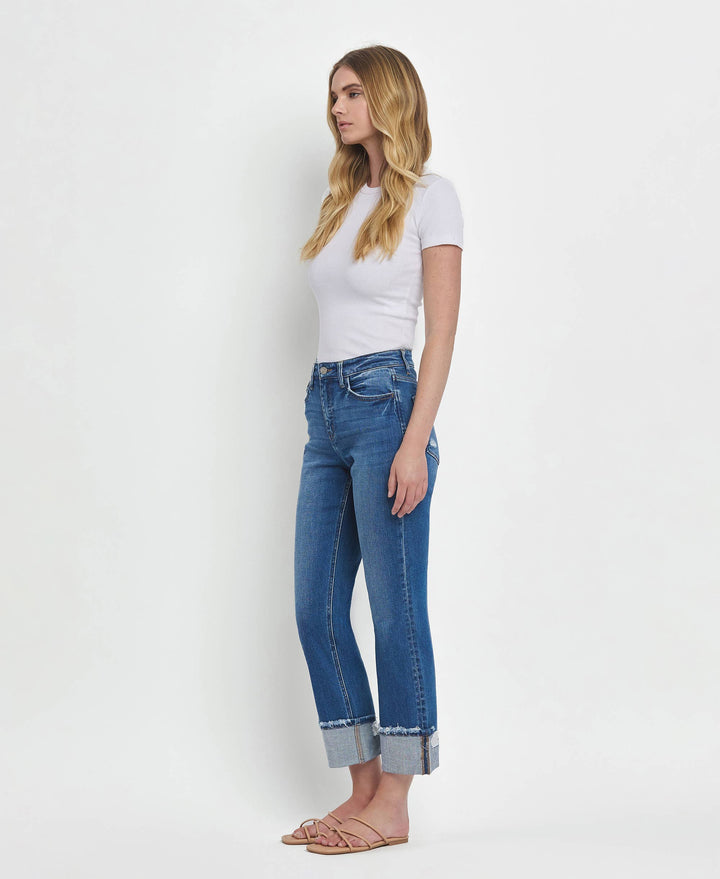 Vervet | Franklin High Rise Cuffed Straight Jeans