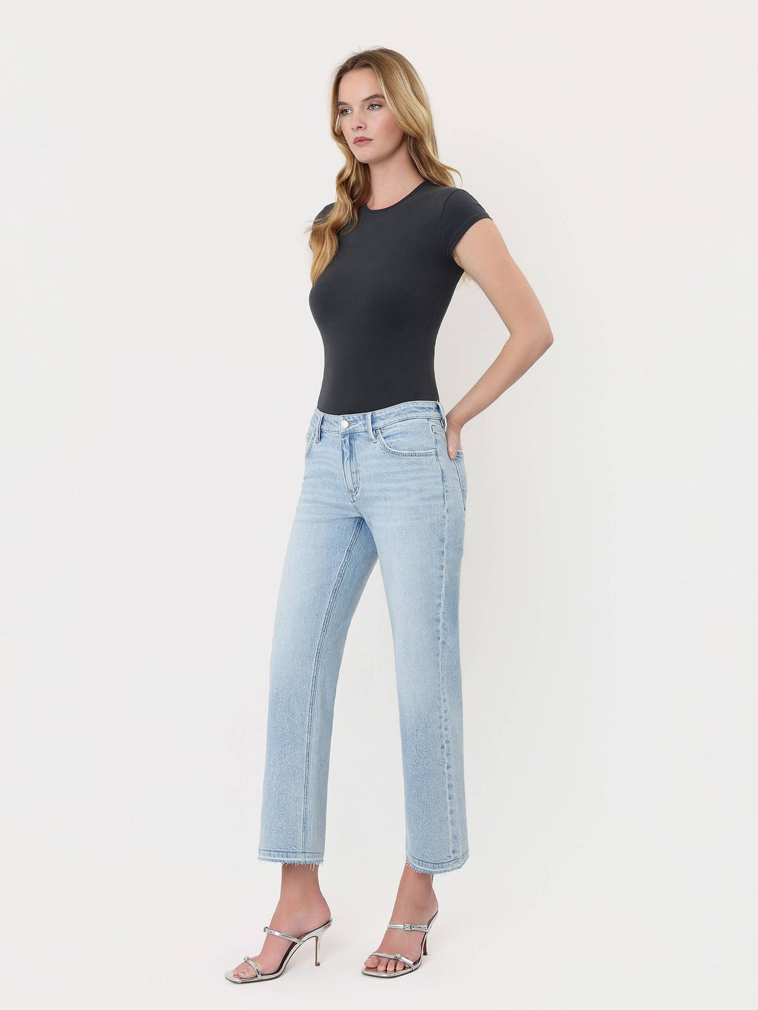 Vervet | Lainie Crop Slim Wide Leg Jeans