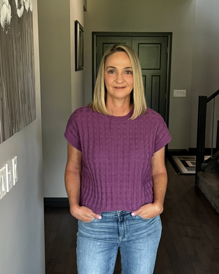 Michelle Mae | Kelly Knitted Top | Plum