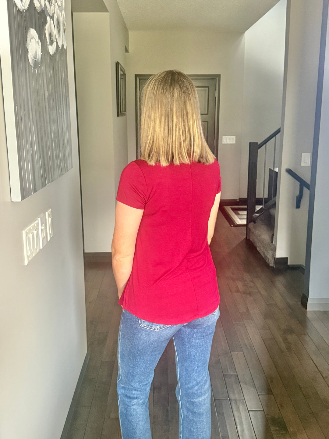 Elly Flowy Casual Tee | Cabernet