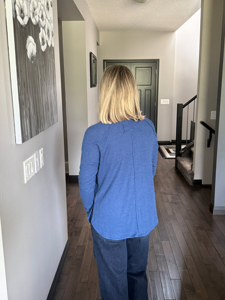 Bryn Baby Waffle Long Sleeve Tee | Light Navy