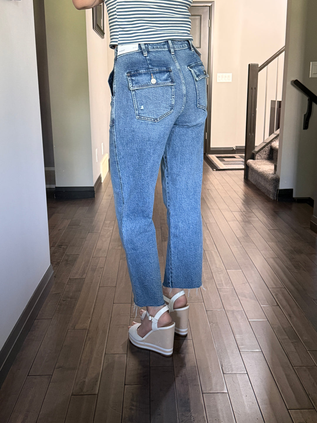 Vervet | Patch Pocket Slim Wide Leg Jeans