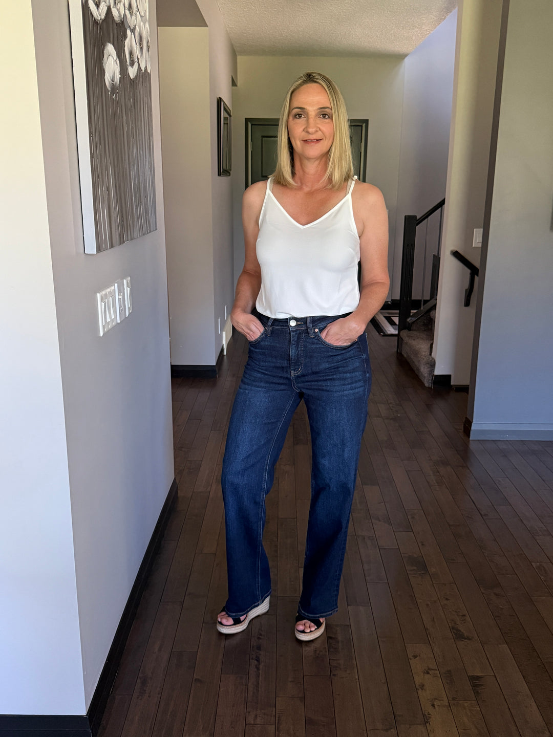 RFM Hailey High Rise Slim Wide Leg | Dark Wash