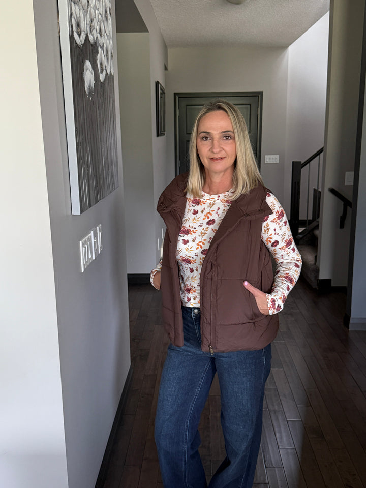 Alpine Puffer Vest | Brown