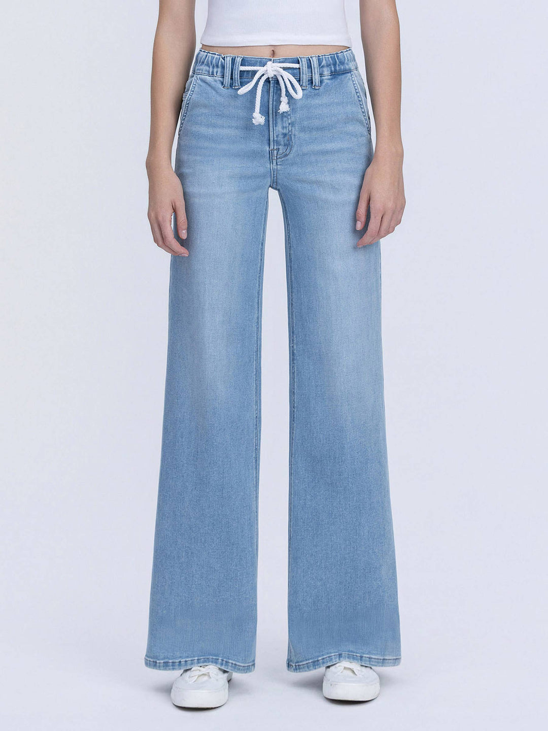 Vervet | Jonie Drawstring Long Wide Leg Jeans