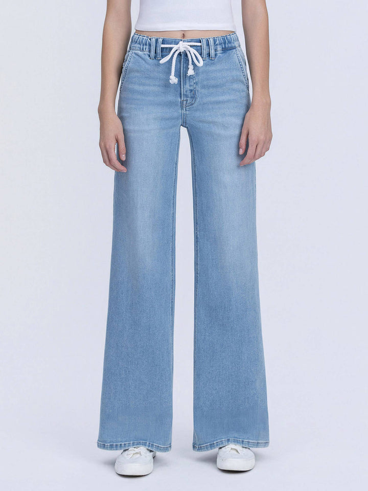 Vervet | Jonie Drawstring Long Wide Leg Jeans
