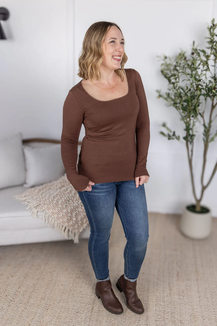 Michelle Mae | Alyssa Long Sleeve Top | Brown