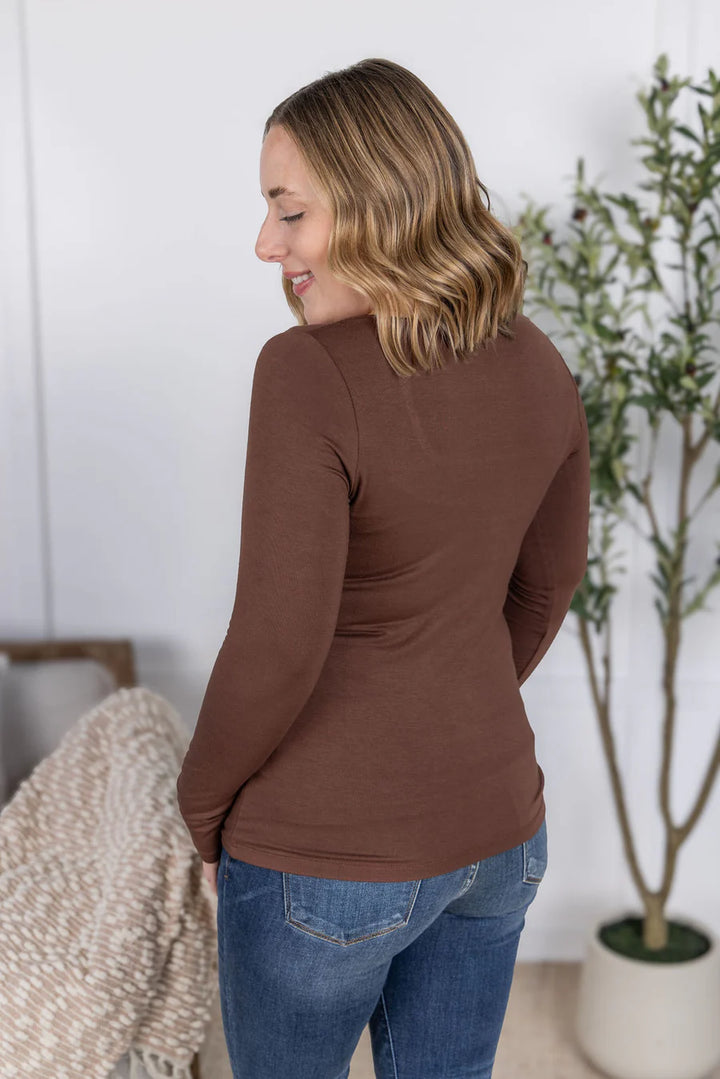 Michelle Mae | Alyssa Long Sleeve Top | Brown