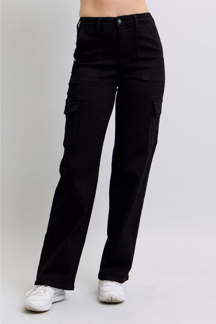 Judy Blue | Callie Cargo Wide Leg Jeans