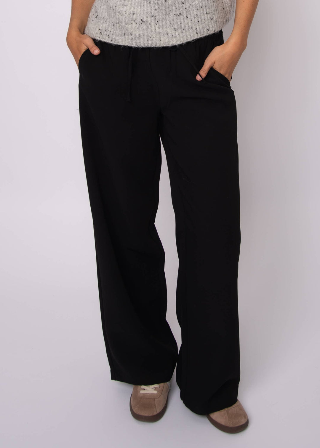 RD Style | Merry Drawstring Pull On Pants | Black