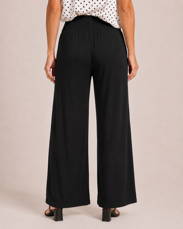 Grace and Lace | Smocked Waist Wide Leg Pants | Black