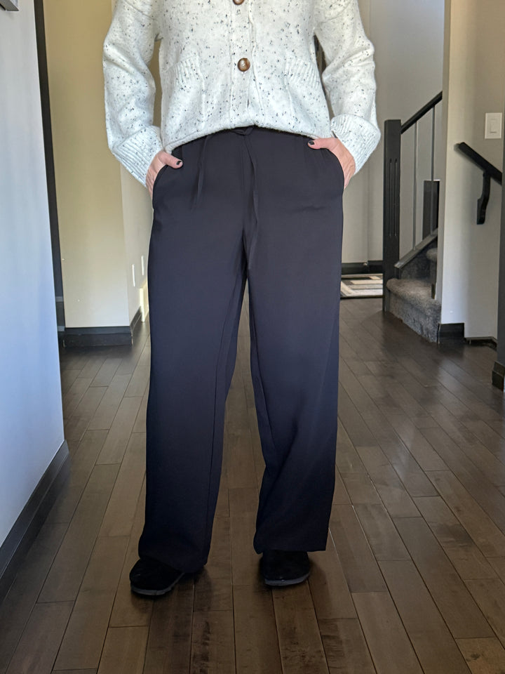 RD Style | Merry Drawstring Pull On Pants | Black