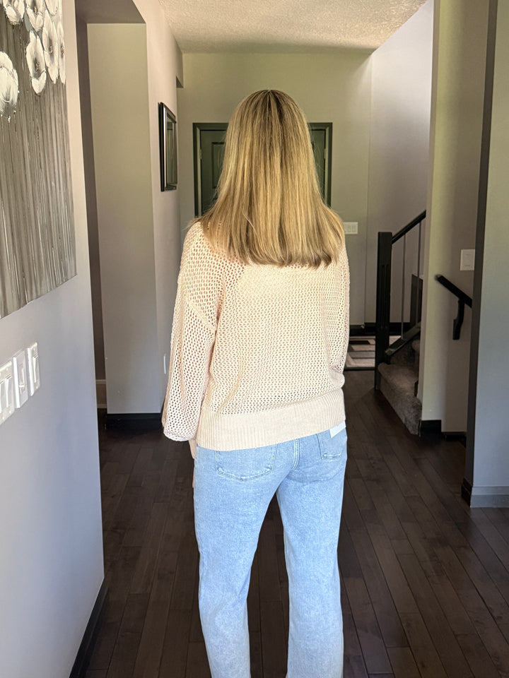 Lina Floral Crochet Cardigan | Oatmeal