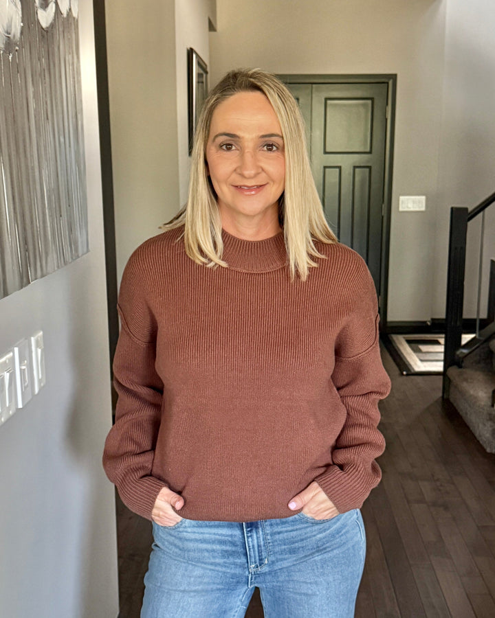 Danny Drop Shoulder Sweater | Brown