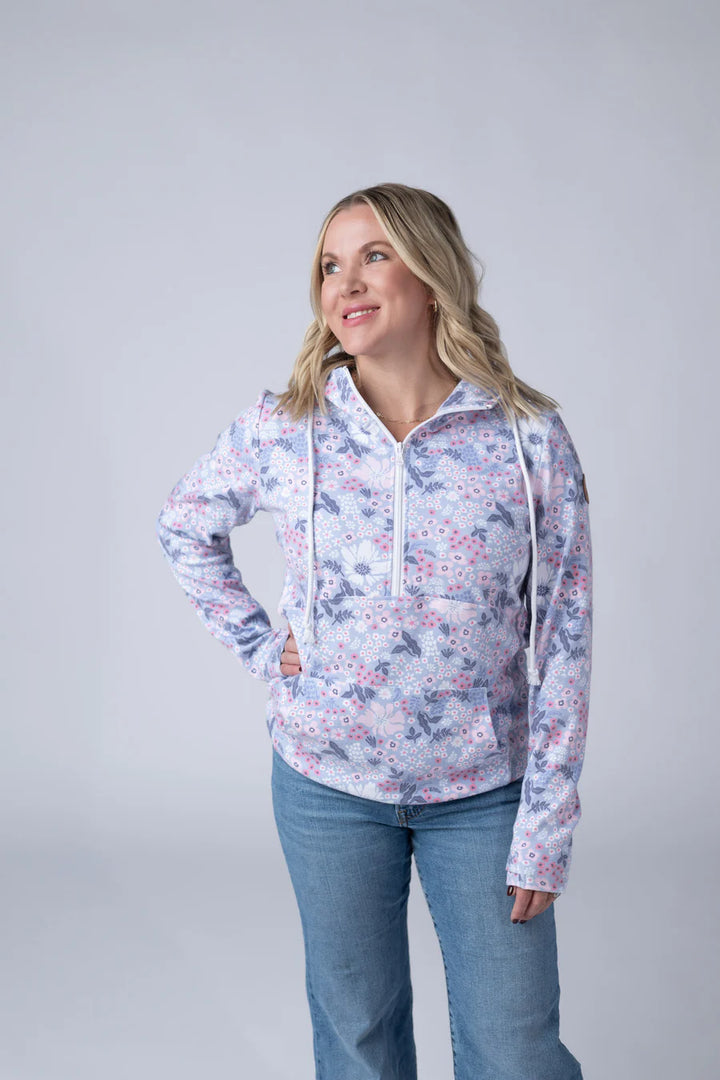 Michelle Mae |  HalfZip Hoodie | Ditsy Blush Floral
