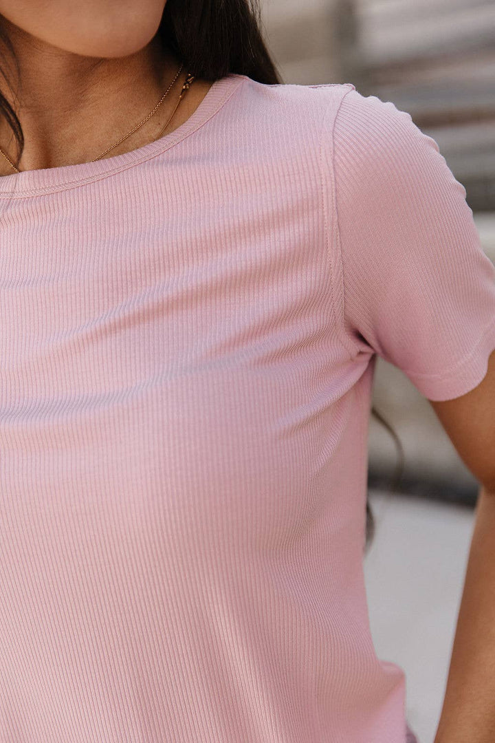 Ampersand Ave | Ribbed Lulu Tee | Blush