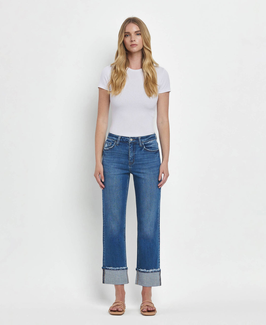 Vervet | Franklin High Rise Cuffed Straight Jeans