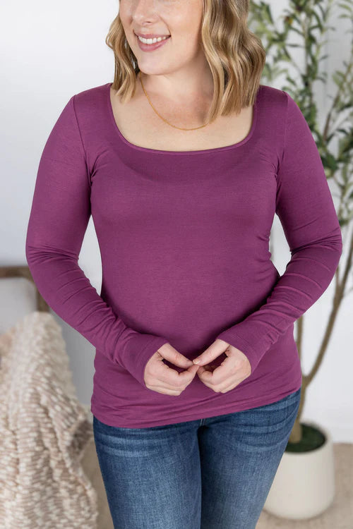 Michelle Mae | Alyssa Long Sleeve Top | Mulberry