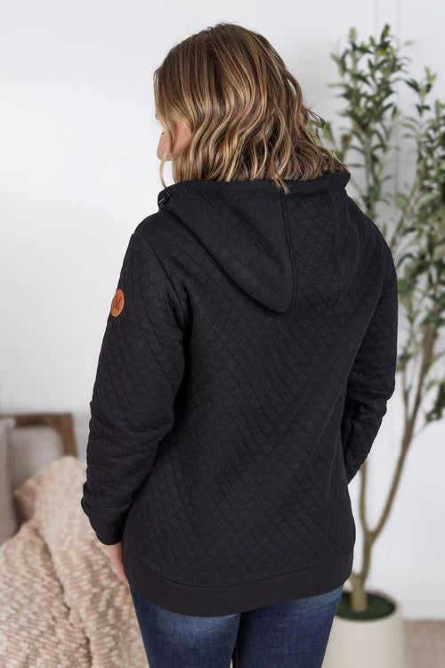 Michelle Mae | Kyla Zipper Snap Jacket | Black