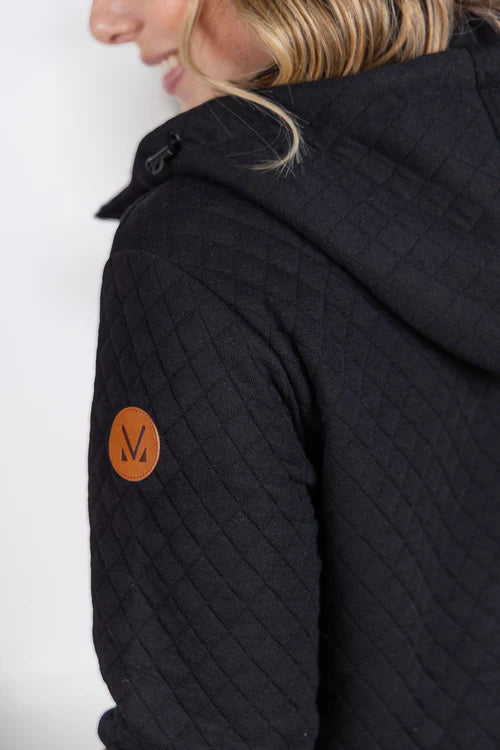 Michelle Mae | Kyla Zipper Snap Jacket | Black