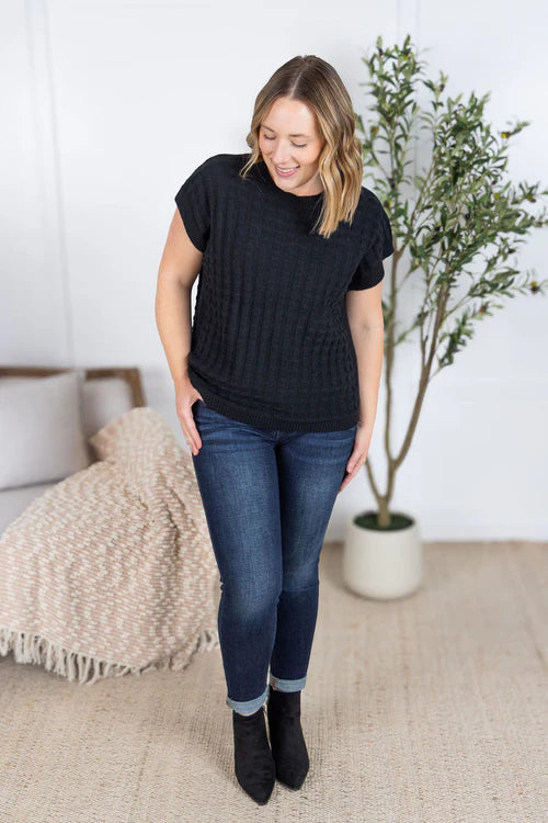 Michelle Mae | Kelly Knitted Top | Black