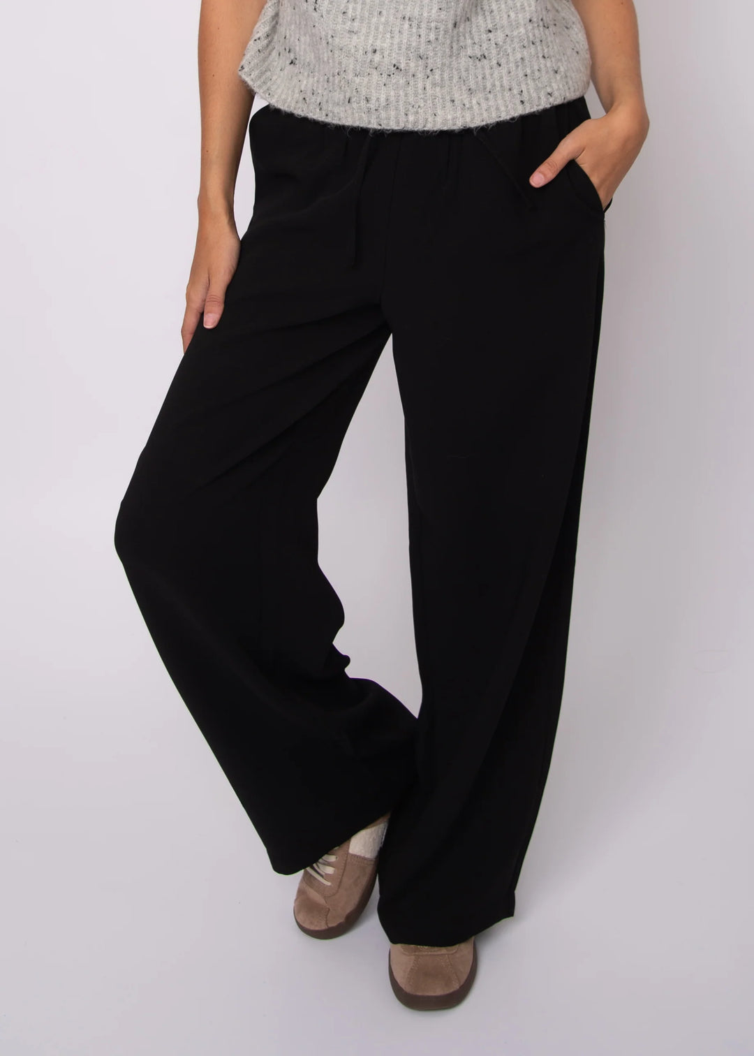 RD Style | Merry Drawstring Pull On Pants | Black