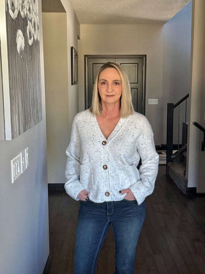 So Cozy Dot Cardigan | Ivory Multi