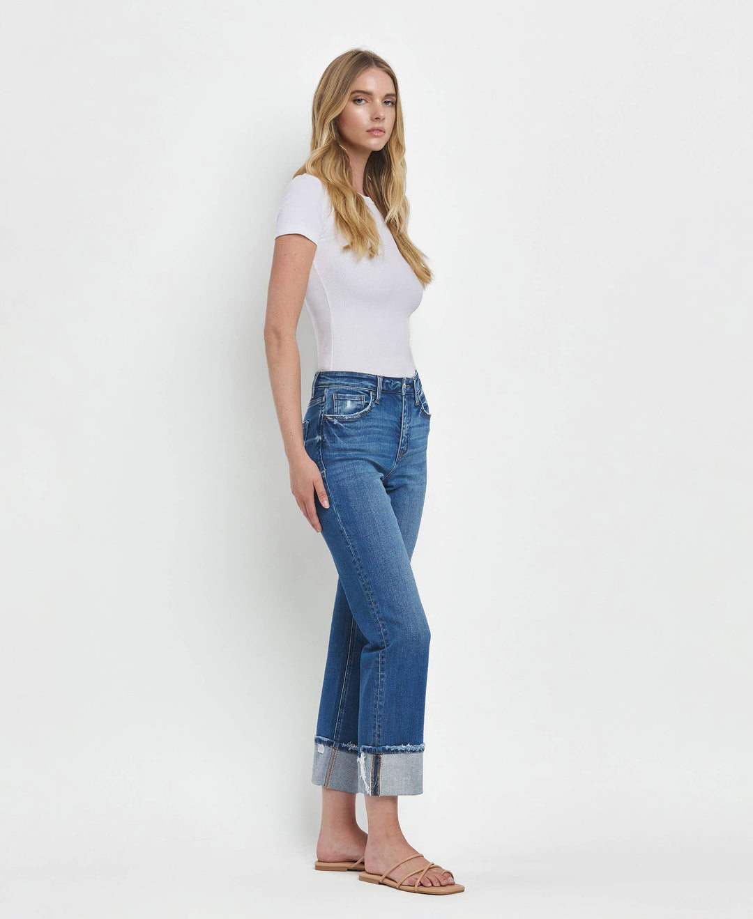 Vervet | Franklin High Rise Cuffed Straight Jeans