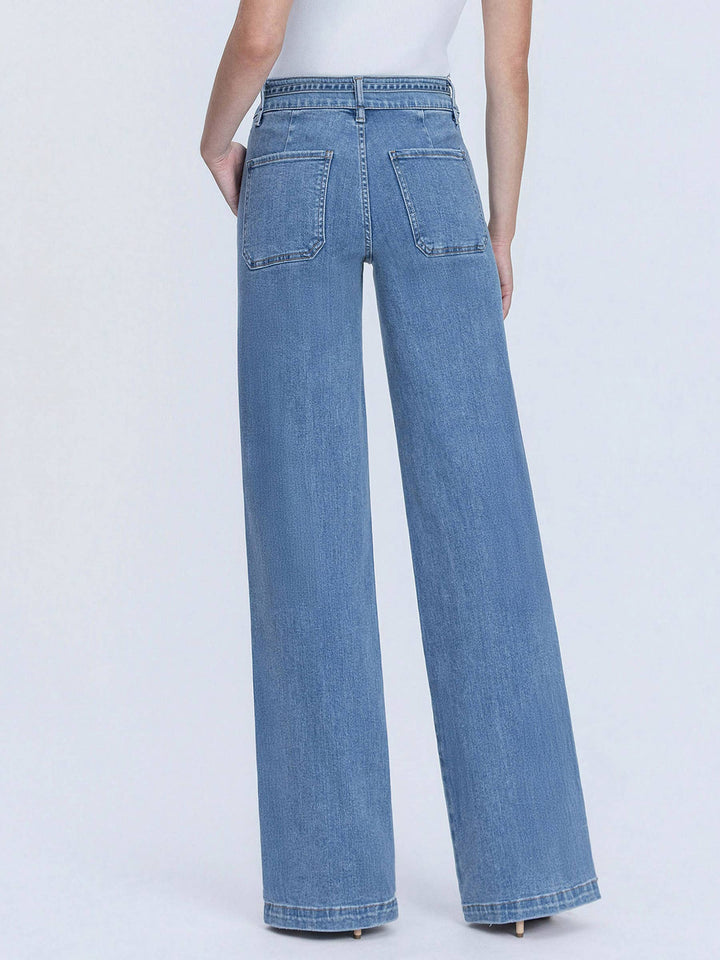 Vervet | Joni Tie Waistband Wide Leg Jeans