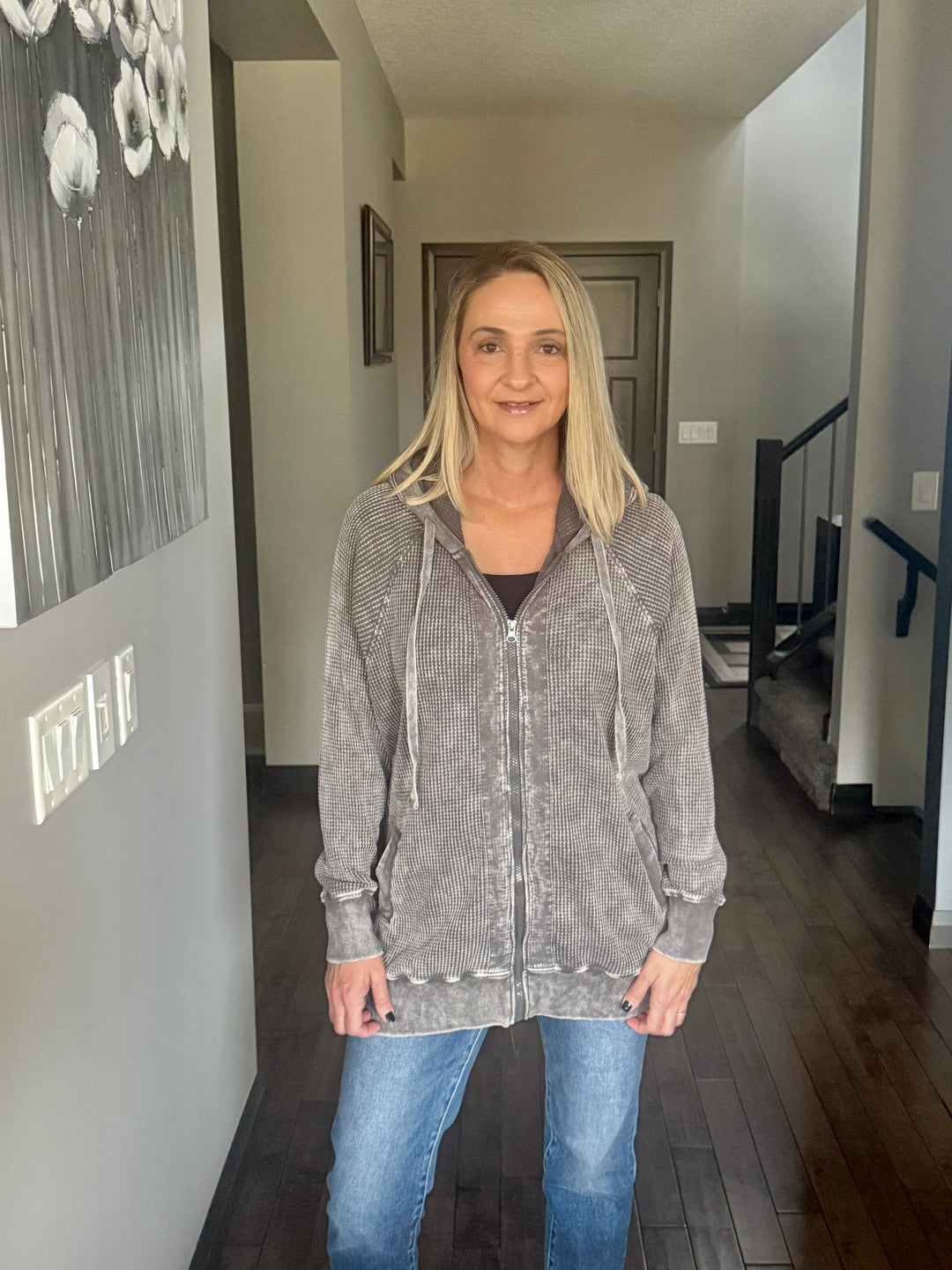 Oversized Waffle Full Zip | Urban Chic