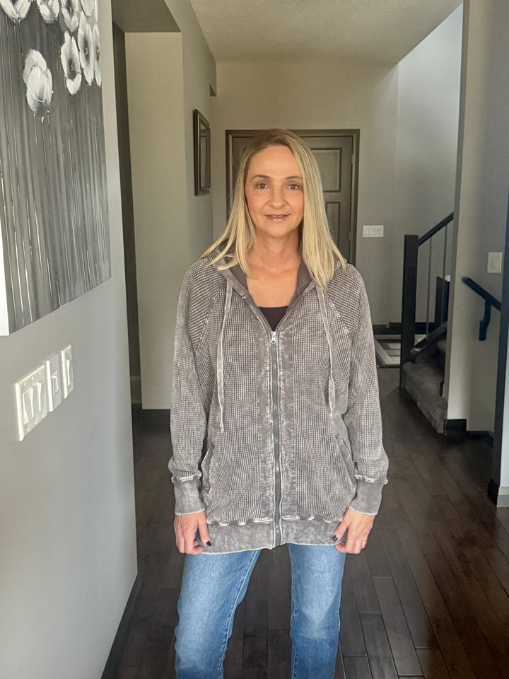 Oversized Waffle Full Zip | Urban Chic