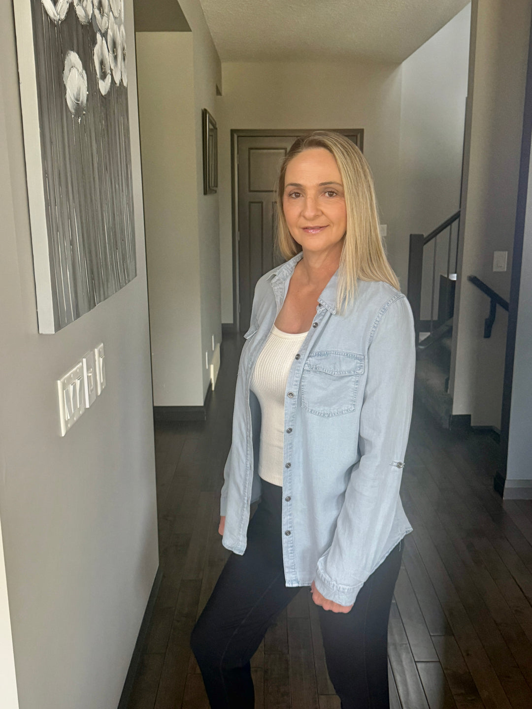 Chambray Button Down | Light Wash