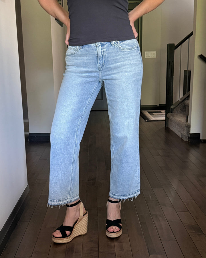 Vervet | Lainie Crop Slim Wide Leg Jeans