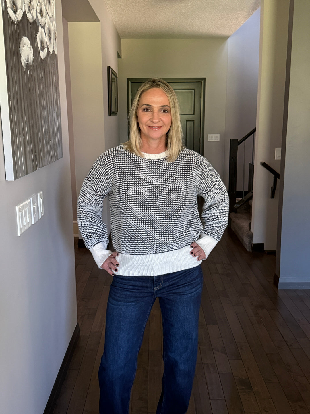 Michelle Mae | Charlotte Sweater | Black & Cream