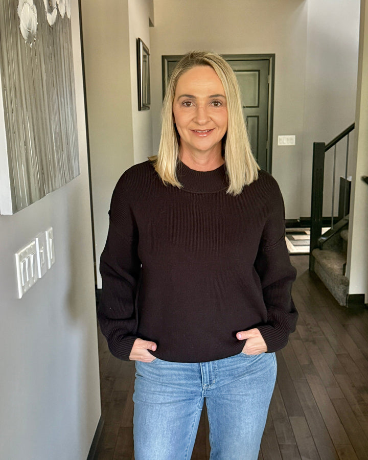 Danny Drop Shoulder Sweater | Black