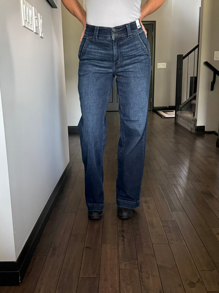 Judy Blue | Riley Wide Leg Denim | Dark Wash