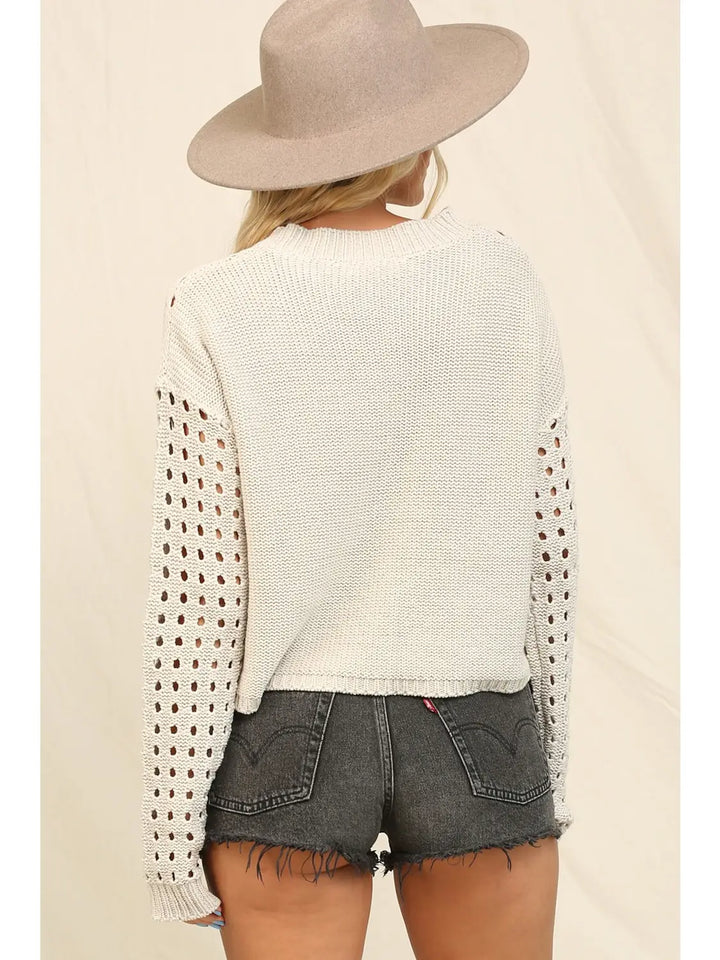 Paige Dotted Sweater | Silver Drop