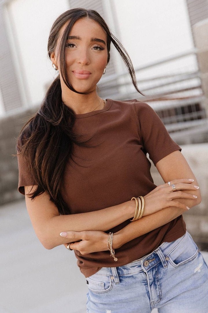 Ampersand Ave | Ribbed Lulu Tee | Coffee