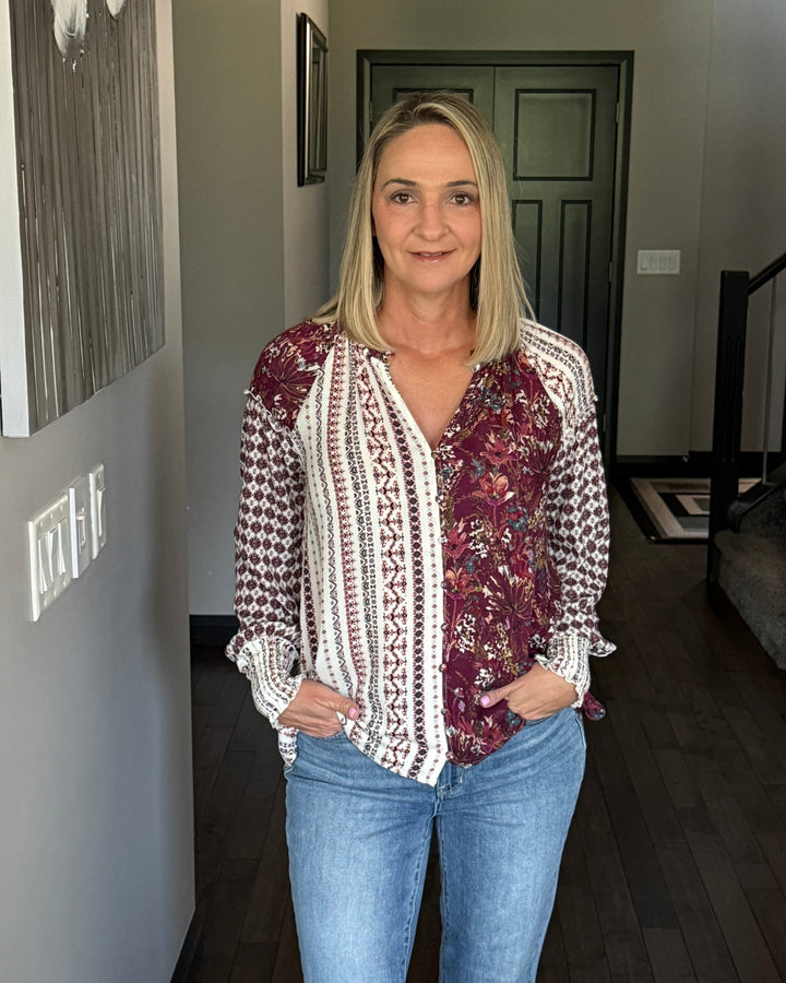 Cassie Mixed Printed Blouse