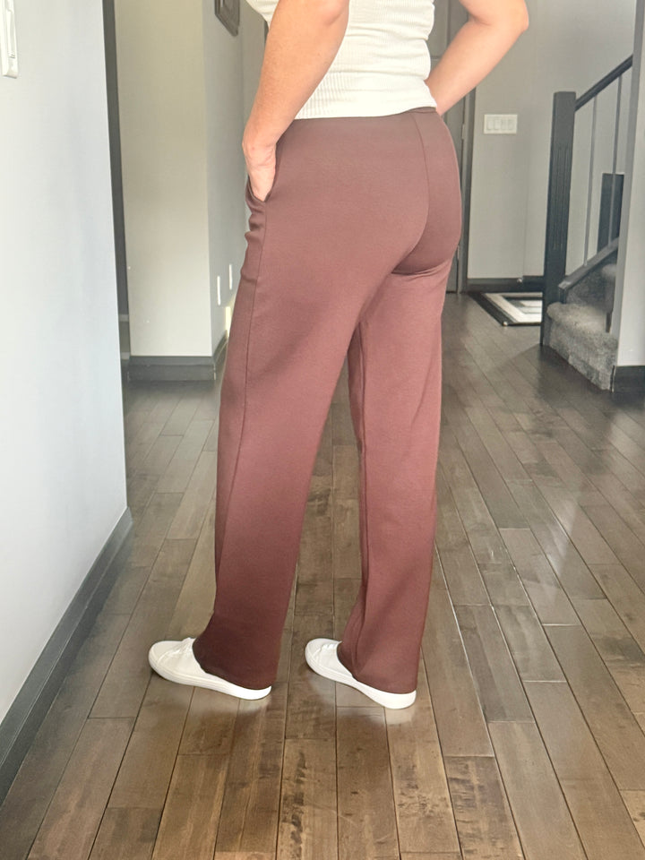 UltraComfy Wide Leg Pants | Brown
