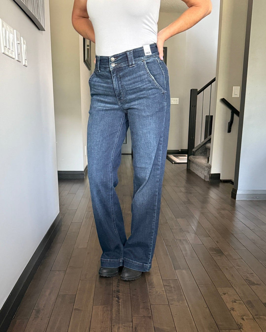 Judy Blue | Riley Wide Leg Denim | Dark Wash