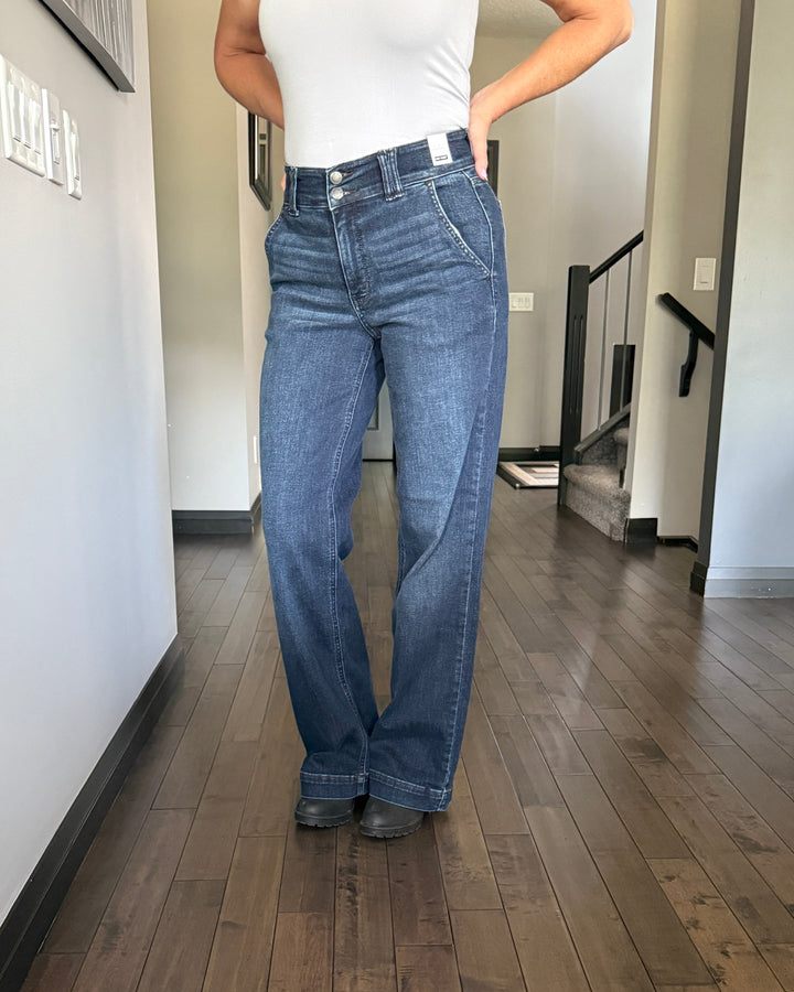 Judy Blue | Riley Wide Leg Denim | Dark Wash