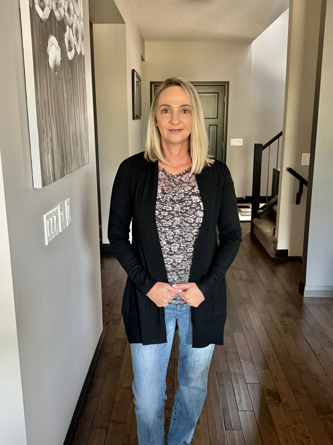 Madison Mesh Top | Black Floral