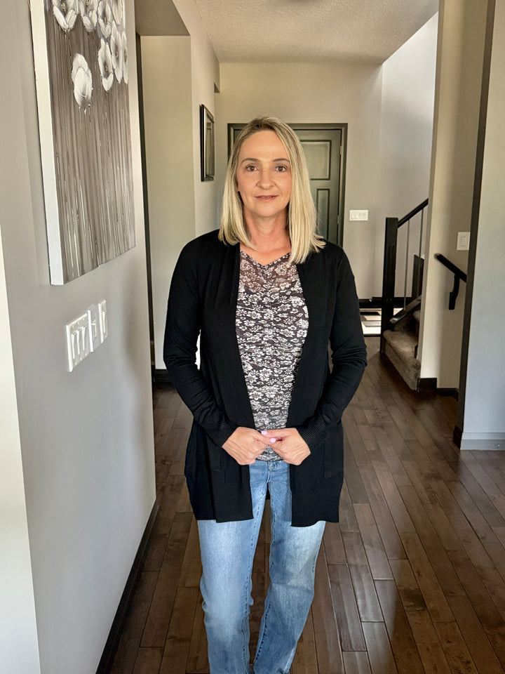 Madison Mesh Top | Black Floral