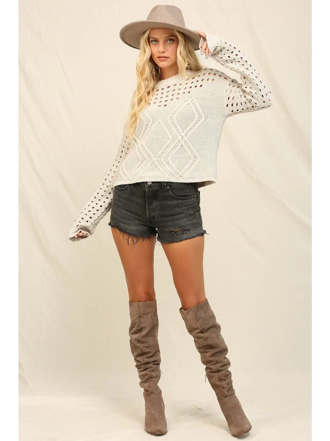 Paige Dotted Sweater | Silver Drop