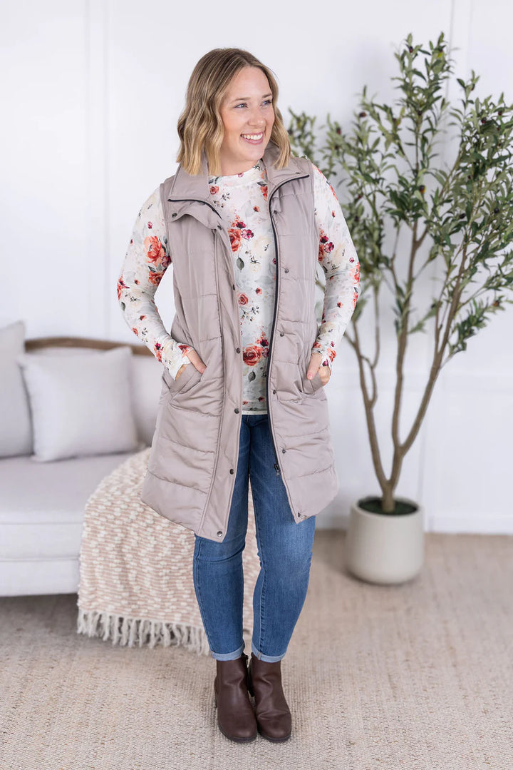 Michelle Mae | Blair Long Sleeve Top | Pink Bloom