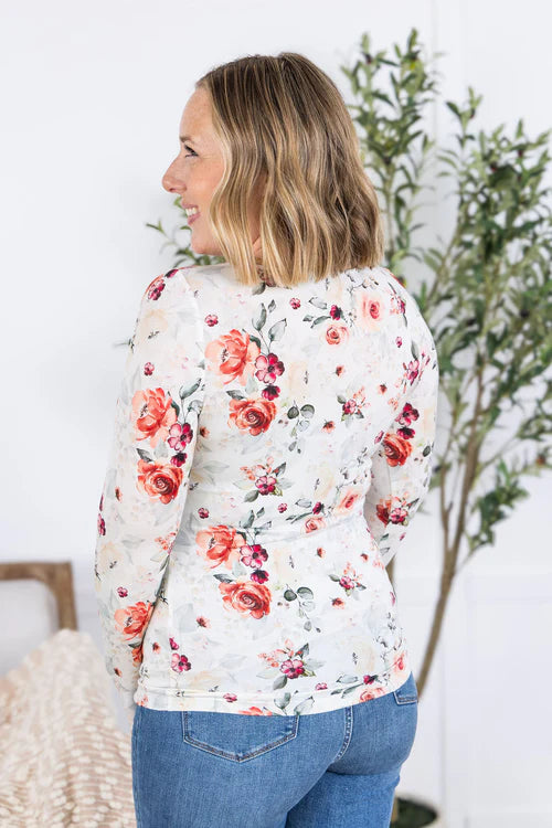 Michelle Mae | Alyssa Long Sleeve Top | Pink Bloom