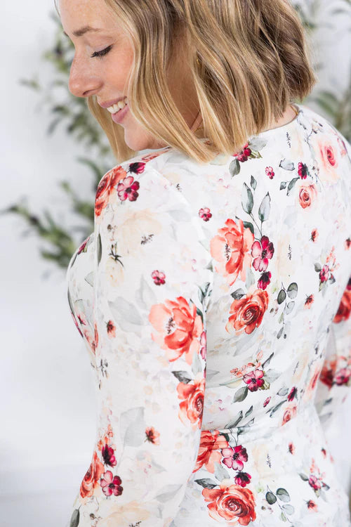 Michelle Mae | Alyssa Long Sleeve Top | Pink Bloom