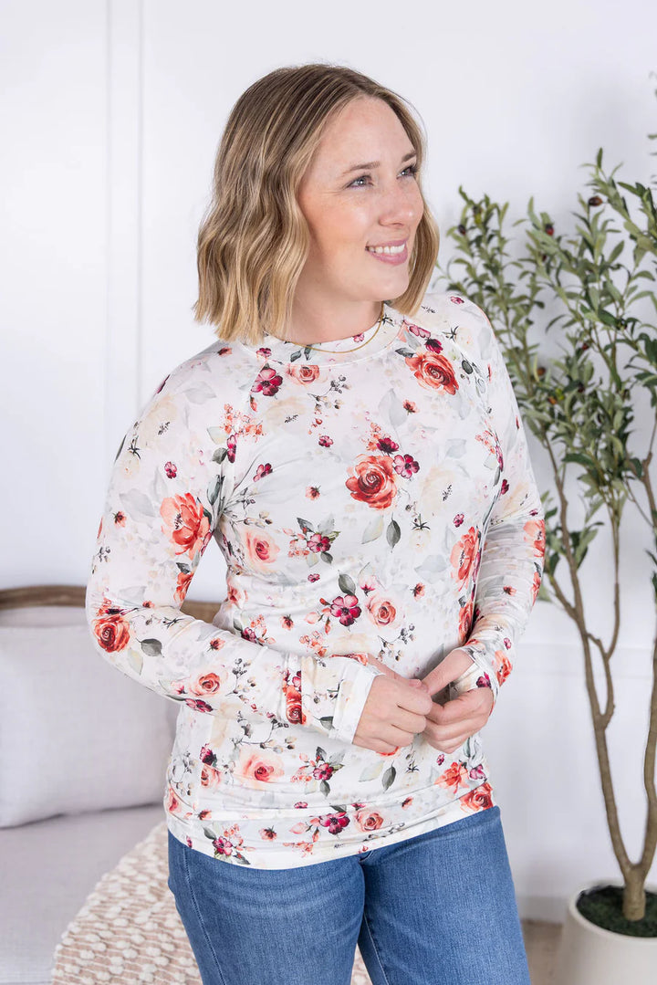 Michelle Mae | Blair Long Sleeve Top | Pink Bloom