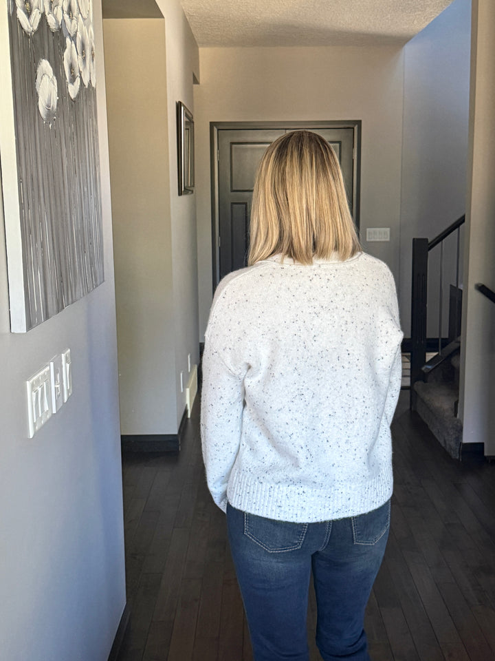 So Cozy Dot Cardigan | Ivory Multi